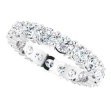 10K Gold Round Natural Diamond Shared-Prong Eternity Band – 3.8 mm Stones - White Gold - view 5