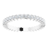 10K Gold Square Lab-Grown Diamond Shared-Prong Eternity Band – 1.75x1.75 mm Stones - White Gold - view 3
