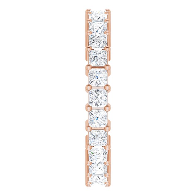 10K Gold Square Natural Diamond Shared-Prong Eternity Band – 2.5x2.5 mm Stones - Rose Gold - view 4