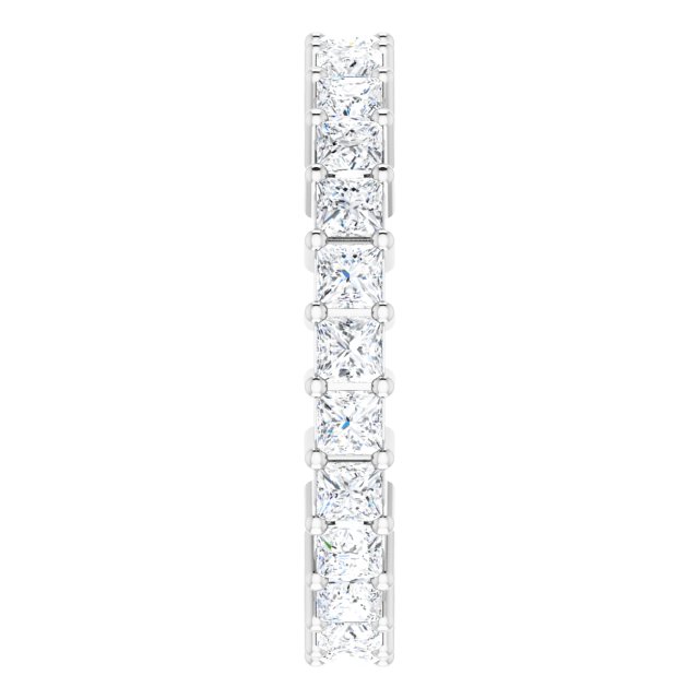 10K Gold Square Lab-Grown Diamond Shared-Prong Eternity Band – 2.5x2.5 mm Stones - White Gold - view 4