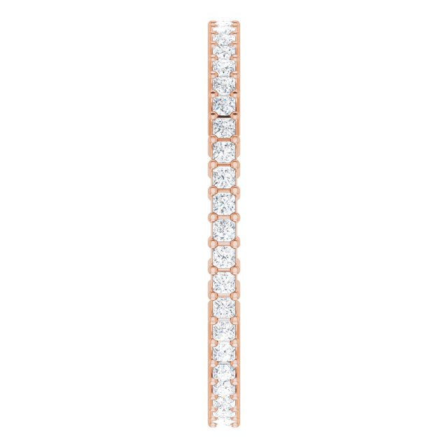 10K Gold Square Lab-Grown Diamond Shared-Prong Eternity Band – 1.25x1.25 mm Stones - Rose Gold - view 4