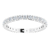 10K Gold Round Natural Diamond Shared-Prong Eternity Band – 2 mm Stones - White Gold - view 3