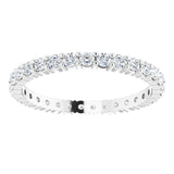 10K Gold Round Natural Diamond Shared-Prong Eternity Band – 2 mm Stones - White Gold - view 3