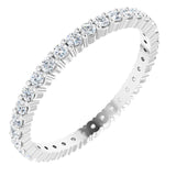 10K Gold Round Natural Diamond Shared-Prong Eternity Band – 1.75 mm Stones - White Gold