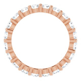 10K Gold Round Lab-Grown Diamond Shared-Prong Eternity Band – 3.2 mm Stones - Rose Gold - view 2