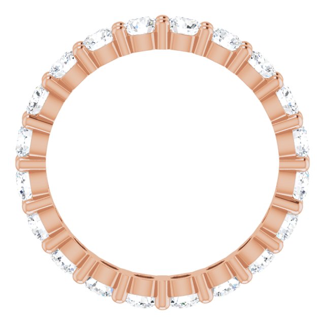 10K Gold Round Lab-Grown Diamond Shared-Prong Eternity Band – 3.2 mm Stones - Rose Gold - view 2