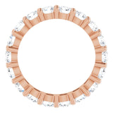 10K Gold Round Natural Diamond Shared-Prong Eternity Band – 3.75 mm Stones - Rose Gold - view 2