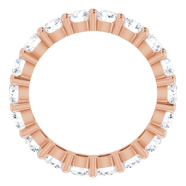 10K Gold Round Natural Diamond Shared-Prong Eternity Band – 3.75 mm Stones - Rose Gold - view 2