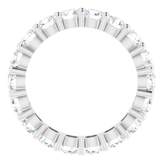 10K Gold Round Natural Diamond Shared-Prong Eternity Band – 3.75 mm Stones - White Gold - view 2