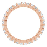 10K Gold Square Lab-Grown Diamond Shared-Prong Eternity Band – 2.25x2.25 mm Stones - Rose Gold - view 2