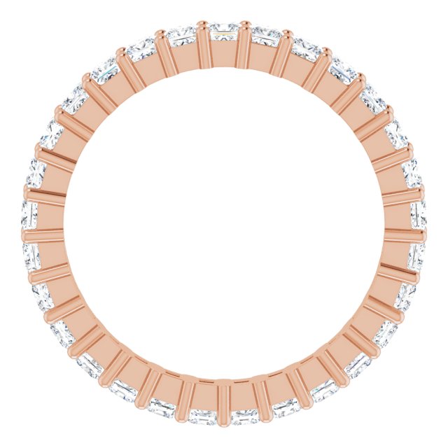 10K Gold Square Lab-Grown Diamond Shared-Prong Eternity Band – 2.25x2.25 mm Stones - Rose Gold - view 2