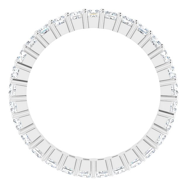 10K Gold Square Natural Diamond Shared-Prong Eternity Band – 2.25x2.25 mm Stones - White Gold - view 2
