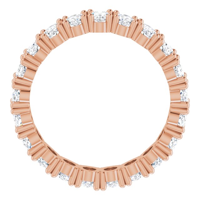 10K Gold Oval Natural Diamond Shared-Prong Eternity Band – 5x3 mm Stones - Rose Gold - view 2