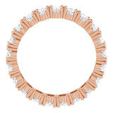 10K Gold Oval Lab-Grown Diamond Shared-Prong Eternity Band – 5x3 mm Stones - Rose Gold - view 2