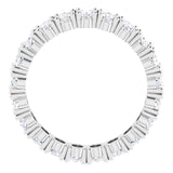 14K Gold Oval Lab-Grown Diamond Shared-Prong Eternity Band – 5x3 mm Stones - White Gold - view 2
