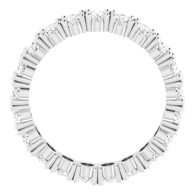 10K Gold Oval Lab-Grown Diamond Shared-Prong Eternity Band – 5x3 mm Stones - White Gold - view 2