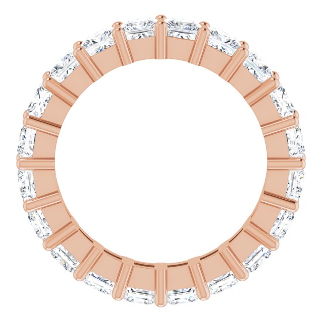10K Gold Square Lab-Grown Diamond Shared-Prong Eternity Band – 3.5x3.5 mm Stones - Rose Gold - view 2