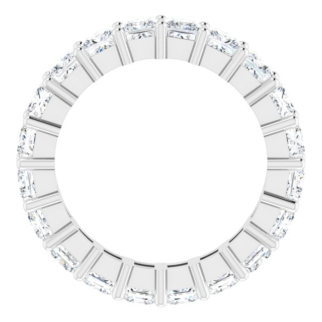 10K Gold Square Lab-Grown Diamond Shared-Prong Eternity Band – 3.5x3.5 mm Stones - White Gold - view 2