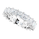 10K Gold Square Lab-Grown Diamond Shared-Prong Eternity Band – 3.75x3.75 mm Stones - White Gold - view 5