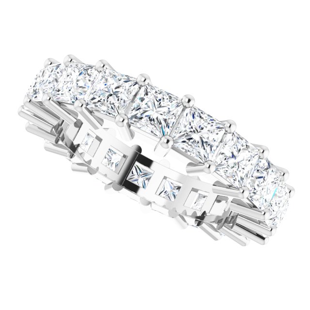 10K Gold Square Lab-Grown Diamond Shared-Prong Eternity Band – 3.75x3.75 mm Stones - White Gold - view 5