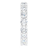 10K Gold Round Natural Diamond Shared-Prong Eternity Band – 3.75 mm Stones - White Gold - view 4