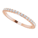 10K Gold Round Natural Diamond Shared-Prong Eternity Band – 1.5 mm Stones - Rose Gold - view 5