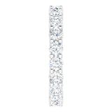 10K Gold Round Lab-Grown Diamond Shared-Prong Eternity Band – 3.2 mm Stones - White Gold - view 4