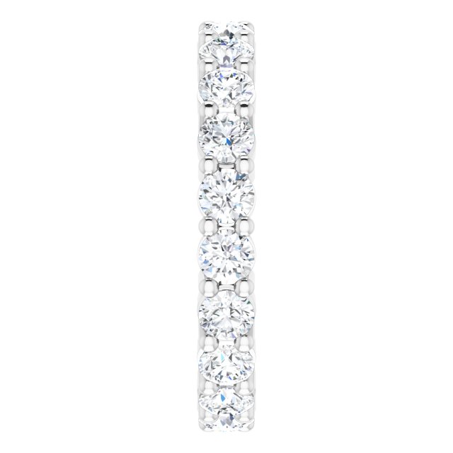 10K Gold Round Natural Diamond Shared-Prong Eternity Band – 3.2 mm Stones - White Gold - view 4