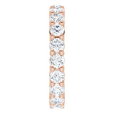 10K Gold Round Lab-Grown Diamond Shared-Prong Eternity Band – 3.4 mm Stones - Rose Gold - view 4