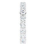 10K Gold Round Natural Diamond Shared-Prong Eternity Band – 3.4 mm Stones - White Gold - view 4