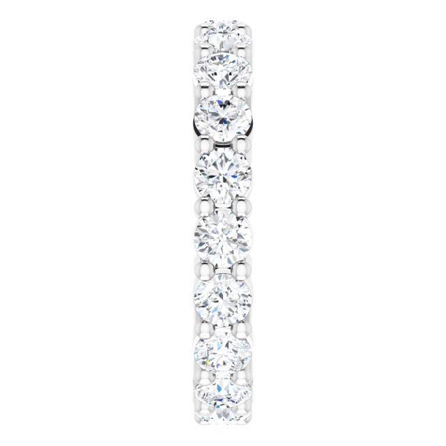 10K Gold Round Natural Diamond Shared-Prong Eternity Band – 3.4 mm Stones - White Gold - view 4