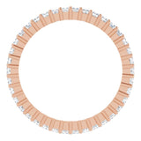 10K Gold Square Natural Diamond Shared-Prong Eternity Band – 1.5x1.5 mm Stones - Rose Gold - view 2