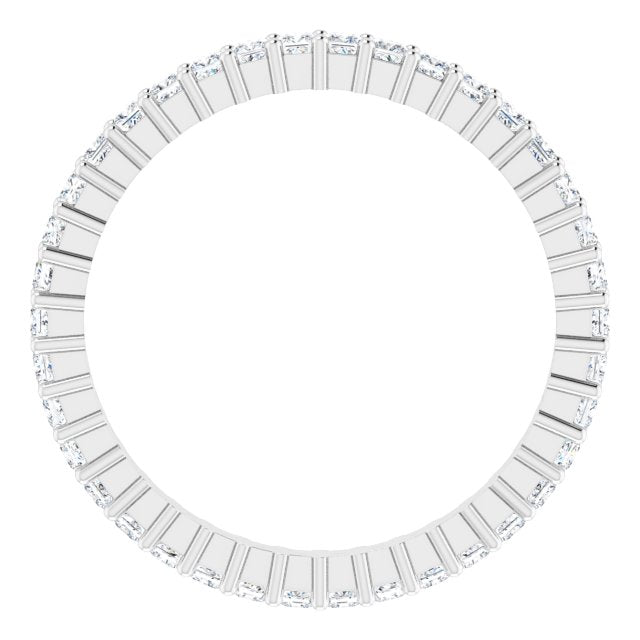10K Gold Square Natural Diamond Shared-Prong Eternity Band – 1.5x1.5 mm Stones - White Gold - view 2