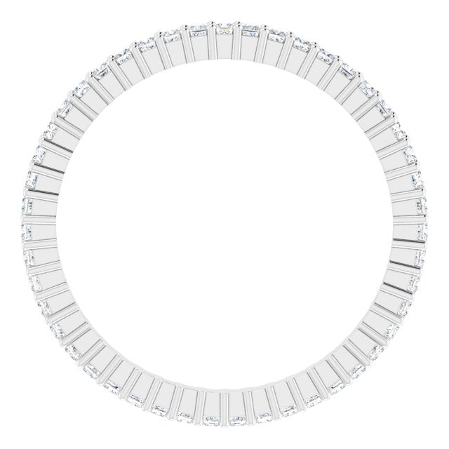 10K Gold Square Lab-Grown Diamond Shared-Prong Eternity Band – 1.25x1.25 mm Stones - White Gold - view 2