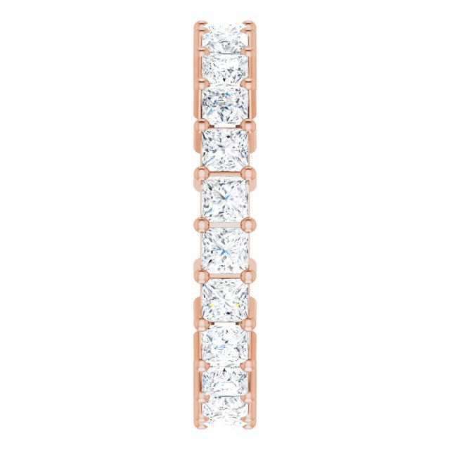 10K Gold Square Lab-Grown Diamond Shared-Prong Eternity Band – 2.75x2.75 mm Stones - Rose Gold - view 4