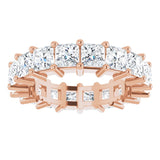 10K Gold Square Lab-Grown Diamond Shared-Prong Eternity Band – 4x4 mm Stones - Rose Gold - view 3