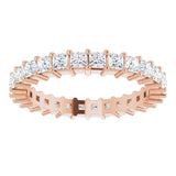 10K Gold Square Lab-Grown Diamond Shared-Prong Eternity Band – 2.25x2.25 mm Stones - Rose Gold - view 3