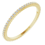 10K Gold Round Natural Diamond Shared-Prong Eternity Band – 1 mm Stones - Yellow Gold