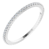 10K Gold Round Lab-Grown Diamond Shared-Prong Eternity Band – 1 mm Stones - White Gold