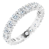 10K Gold Round Lab-Grown Diamond Shared-Prong Eternity Band – 3.2 mm Stones - White Gold