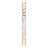 10K Gold Square Natural Diamond Shared-Prong Eternity Band – 1.5x1.5 mm Stones - Rose Gold - view 4