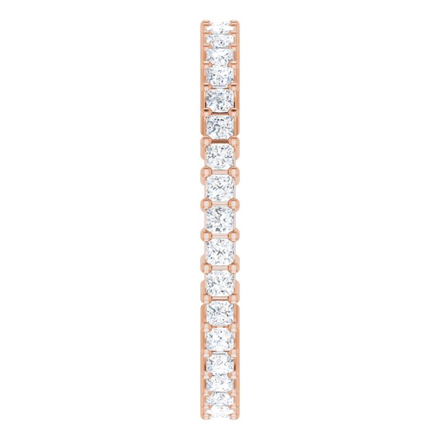 10K Gold Square Natural Diamond Shared-Prong Eternity Band – 1.5x1.5 mm Stones - Rose Gold - view 4