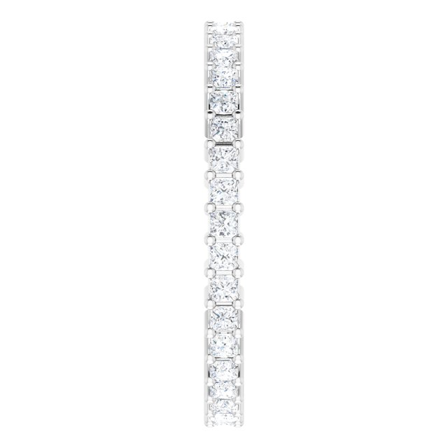 10K Gold Square Natural Diamond Shared-Prong Eternity Band – 1.5x1.5 mm Stones - White Gold - view 4