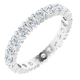 10K Gold Round Natural Diamond Shared-Prong Eternity Band – 2.75 mm Stones - White Gold