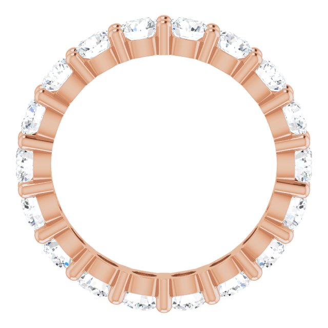 10K Gold Round Lab-Grown Diamond Shared-Prong Eternity Band – 3.8 mm Stones - Rose Gold - view 2