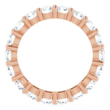 10K Gold Round Natural Diamond Shared-Prong Eternity Band – 3.8 mm Stones - Rose Gold - view 2