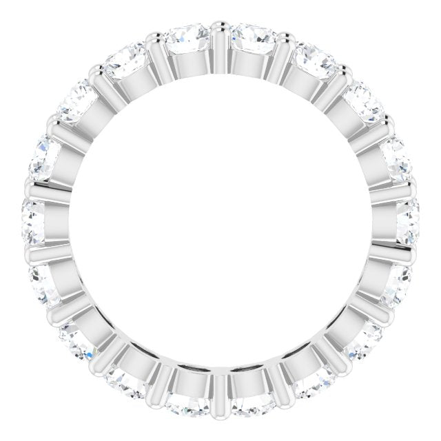 10K Gold Round Lab-Grown Diamond Shared-Prong Eternity Band – 3.8 mm Stones - White Gold - view 2