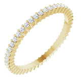 10K Gold Square Lab-Grown Diamond Shared-Prong Eternity Band – 1.25x1.25 mm Stones - Yellow Gold
