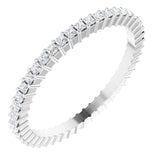 10K Gold Square Natural Diamond Shared-Prong Eternity Band – 1.25x1.25 mm Stones - White Gold