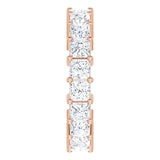 10K Gold Square Natural Diamond Shared-Prong Eternity Band – 3.5x3.5 mm Stones - Rose Gold - view 4
